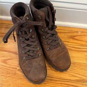 Womens Brown Leather Hiking Boots